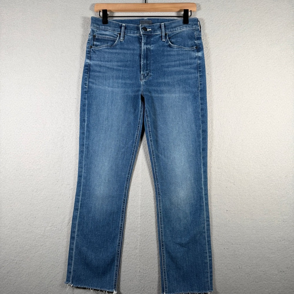 Mother The Mid Rise Dazzler Ankle Jeans Wish On A Star Blue 29 1686-104